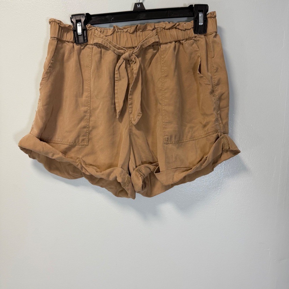 Aerie Womens Tan Lyocell Tie‎ Waist Paperbag Shorts Size M 7S143N81 Lightweight